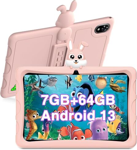 تابلت DOOGEE للأطفال، تابلت 10 بوصة U9 Kid مع ذاكرة وصول عشوائي 7 جيجابايت، جهاز لوحي Android مع مساحة تخزين 64 جيجابايت، 5060 مللي أمبير، مراقبة أبوية، بلوتوث 5.0، واي فاي 6، كاميرا مزدوجة، OTG، Widevine L1 للأطفال (وردي) in Kuwait