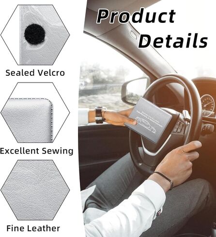 Augeny 2PCS Car Registration and Insurance Holder, Auto Essential Glove Box Organizer for Driver License Document, Vehicle Paperwork Case Wallet with Closure for Men Women(Blue Flag, Red) in Saudi Arabia