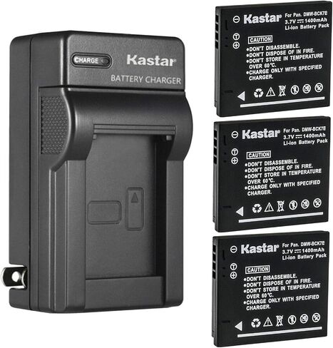 Kastar 4-Pack Battery and AC Wall Charger Replacement for Panasonic Lumix DMC-FX80, Lumix DMC-FX90, Lumix DMC-S1, Lumix DMC-S2, Lumix DMC-S3, Lumix DMC-S5, Lumix DMC-SZ02, Lumix DMC-SZ1 Camera in Saudi Arabia