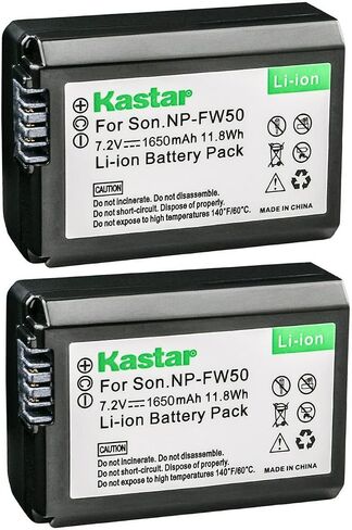 Kastar 4-Pack NP-FW50 استبدال بطارية لسوني a6000، ILCE-6100، alpha α6100، a6100، ILCE-6300، alpha α6300، a6300، ILCE-6400، alpha α6400، a6400، ILCE-6500، alpha α6500، a6500، ILCE -7 كاميرا in Saudi Arabia