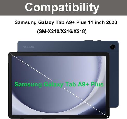 حافظة لوحة مفاتيح لجهاز Samsung Galaxy Tab A9+ Plus مقاس 11 بوصة 2023، لوحة مفاتيح إسبانية قابلة للفصل مع حامل أقلام لجهاز SM-X210/X216/X218، أسود in Kuwait