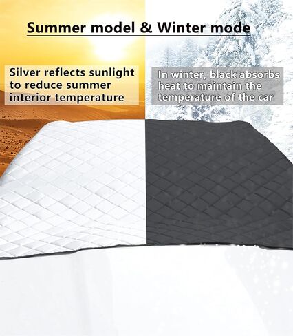 Pickup Truck Windshield Snow Cover Rearview Mirror Cover， Freezing and Snow Cover in Winter, All-Weather car Outdoor Waterproof and dust Cover, Suitable for Most Models (Large) in Saudi Arabia