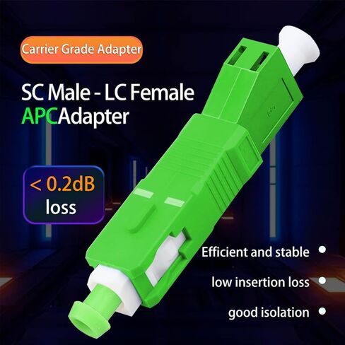 Fiber Optical Coupler Adapter APC Single Mode SC Male to LC Female Connectors LC Female to SC Male Single Mode Coupler, 10pcs in Saudi Arabia