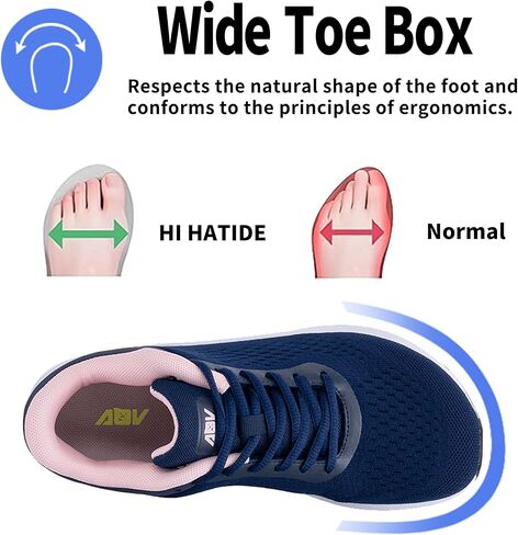 أحذية مشي نسائية ذات مقدمة واسعة مع أحذية تقويم العظام لدعم قوس القدم لأحذية التنس الهوائية لالتهاب اللفافة الأخمصية in Kuwait