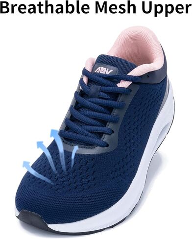 أحذية مشي نسائية ذات مقدمة واسعة مع أحذية تقويم العظام لدعم قوس القدم لأحذية التنس الهوائية لالتهاب اللفافة الأخمصية in Kuwait