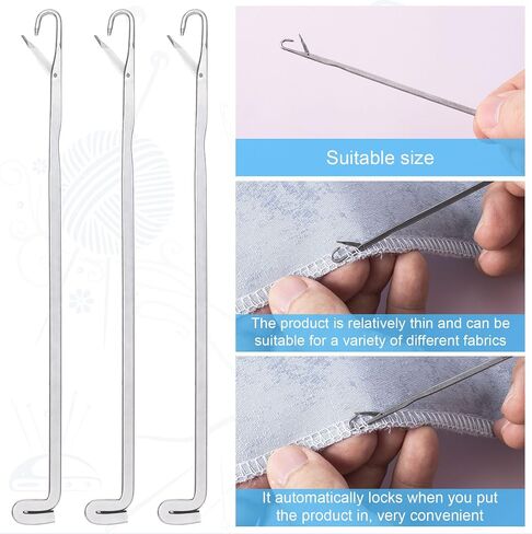 PAGOW 10 Pcs Latch Hook, Serging Crochet Hook Sewing Needles, Metal Snag Repair Tool for DIY Knitting Weaving Revamping Darning Threading Jewelry Making in Saudi Arabia