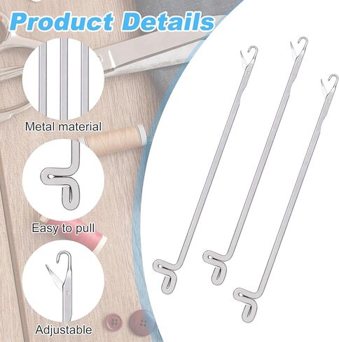 PAGOW 10 Pcs Latch Hook, Serging Crochet Hook Sewing Needles, Metal Snag Repair Tool for DIY Knitting Weaving Revamping Darning Threading Jewelry Making in Kuwait