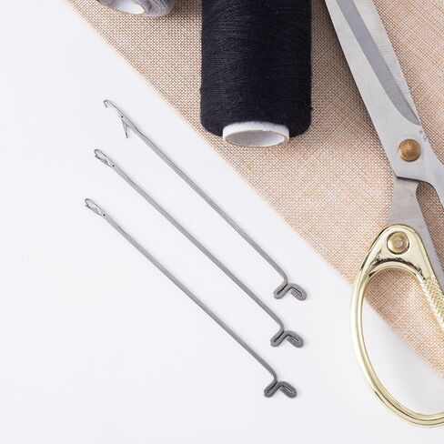 PAGOW 10 Pcs Latch Hook, Serging Crochet Hook Sewing Needles, Metal Snag Repair Tool for DIY Knitting Weaving Revamping Darning Threading Jewelry Making in Kuwait