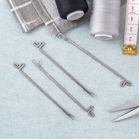 PAGOW 10 Pcs Latch Hook, Serging Crochet Hook Sewing Needles, Metal Snag Repair Tool for DIY Knitting Weaving Revamping Darning Threading Jewelry Making in Kuwait