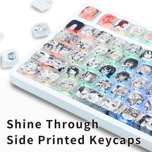 GMKWTL PBT Anime Keycaps 108 Keys, XVX Japanese Custom Backlit Keycaps, OEM Profile Keycaps for 61/87/104/108 Cherry Gateron MX Switches Mechanical Keyboard (Black Anime) in Saudi Arabia