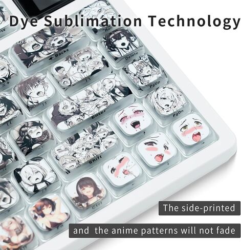 GMKWTL PBT Anime Keycaps 108 Keys, XVX Japanese Custom Backlit Keycaps, OEM Profile Keycaps for 61/87/104/108 Cherry Gateron MX Switches Mechanical Keyboard (Black Anime) in Saudi Arabia