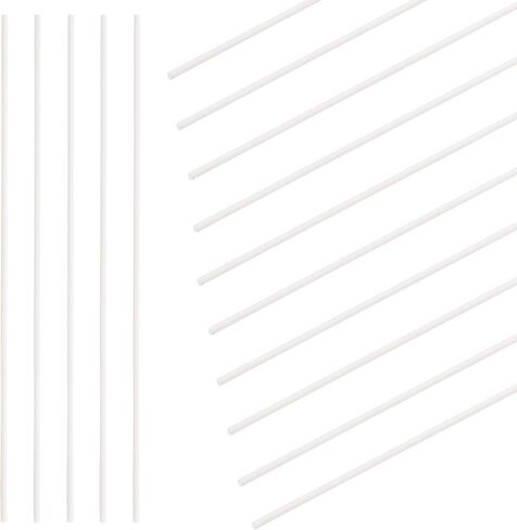 Swpeet 15Pcs Milkly Plastic Rods Assortment Kit, Diameter 2mm Length 250mm Material ABS Round Stick Round Solid Bar DIY Model for DIY Toys Building Making Architectural Model Making in Saudi Arabia