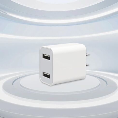 شاحن USB مزدوج مع كابل 1 متر A إلى C، شاحن حائط A+A، منافذ USB-A. متوافق مع هواتف iPhone 15/15Plus/15Pro/15ProMax/iPad Pro/iPad Air/Android in Saudi Arabia