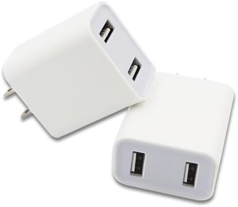 شاحن USB مزدوج مع كابل 1 متر A إلى C، شاحن حائط A+A، منافذ USB-A. متوافق مع هواتف iPhone 15/15Plus/15Pro/15ProMax/iPad Pro/iPad Air/Android in Saudi Arabia