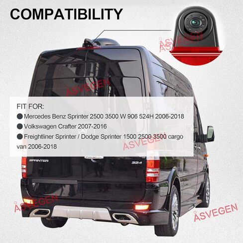 حامل سقف الكاميرا الاحتياطية لضوء الفرامل الثالث متوافق مع مرسيدس بنز سبرينتر فولكس فاجن كرافتر 2006-2018 in Kuwait