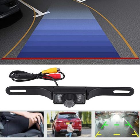 License Plate Camera, Rear View Reverse Camera with 140° Wide Angle, 7 LED Night Vision Backup Camera for Parking & Back up Car in Saudi Arabia