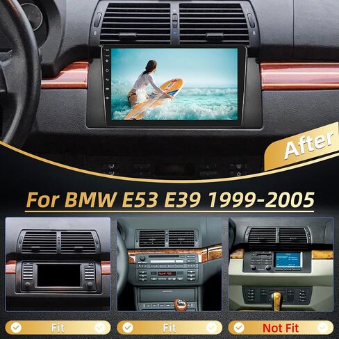 2+64G for BMW E53 1999-2005 Car Stereo with Wireless Carplay & Android Auto - 9 Inch Touch Screen Radio with WiFi, GPS, EQ, FM RDS + AHD Backup Camera & MIC in Saudi Arabia