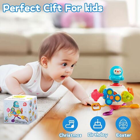 ألعاب حسية للأطفال الصغار 1-3، أنشطة مونتيسوري للرضع مكعبات لوحية مشغولة، ألعاب تعليمية تعليمية للأطفال لعمر 6 9 12 18 شهرًا للأولاد والبنات، ألعاب سفر بالطائرة للأطفال من عمر 1-2 سنة in Kuwait