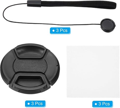 PATIKIL 95mm Lens Cap Set, 3Pack Sides Pinch Snap Camera Lens Cover for Front Len Suitable for 95mm Thread Universal DSLR Lenses for Nikon, for Fujifilm, for Pentax, for Leica in Saudi Arabia