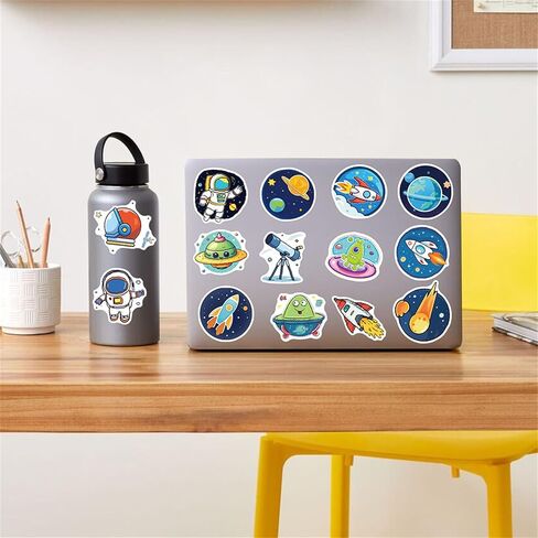 Space Stickers Planet Stickers for Kids Teens Adults, Eikecy Cute Galaxy Stickers Waterproof Vinyl Decals Kawaii Stickers for Water Bottles Laptop Luggage Scrapbook(50PCS) in Saudi Arabia