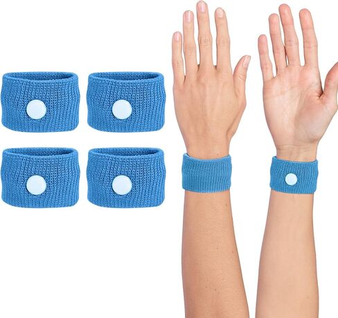 Motion Sickness Wristband, Anti-Nausea Acupressure Wrist Band for Nausea Relief, Dizziness and Vomiting from Car Sea Boat Flying Travel Sickness for Adults and Kids (Grey, Small, 2 Pairs) in Saudi Arabia