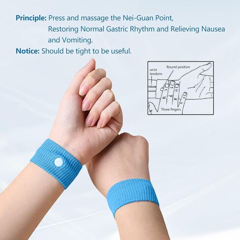 Motion Sickness Wristband, Anti-Nausea Acupressure Wrist Band for Nausea Relief, Dizziness and Vomiting from Car Sea Boat Flying Travel Sickness for Adults and Kids (Grey, Small, 2 Pairs) in Saudi Arabia