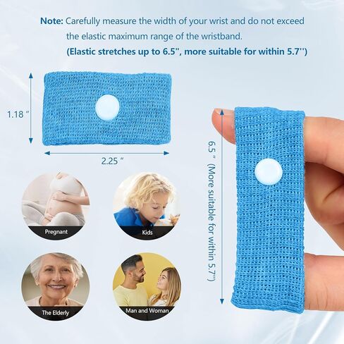 Motion Sickness Wristband, Anti-Nausea Acupressure Wrist Band for Nausea Relief, Dizziness and Vomiting from Car Sea Boat Flying Travel Sickness for Adults and Kids (Grey, Small, 2 Pairs) in Saudi Arabia