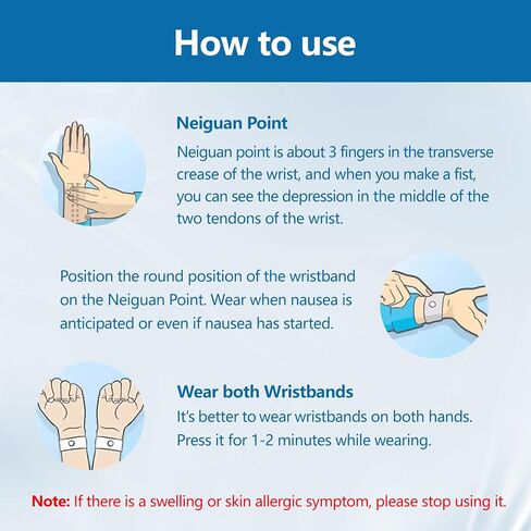Motion Sickness Wristband, Anti-Nausea Acupressure Wrist Band for Nausea Relief, Dizziness and Vomiting from Car Sea Boat Flying Travel Sickness for Adults and Kids (Grey, Small, 2 Pairs) in Saudi Arabia