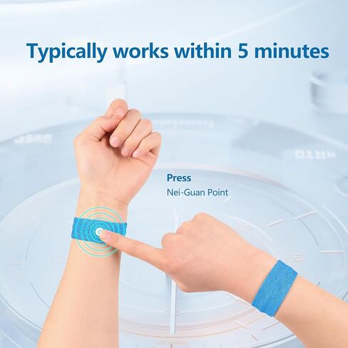 Motion Sickness Wristband, Anti-Nausea Acupressure Wrist Band for Nausea Relief, Dizziness and Vomiting from Car Sea Boat Flying Travel Sickness for Adults and Kids (Grey, Small, 2 Pairs) in Saudi Arabia