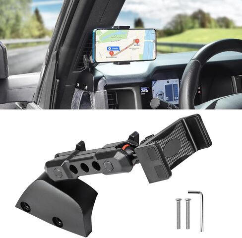 حامل حامل الهاتف على لوحة القيادة على الجانب الأيسر متوافق مع Ford Bronco 2021 2022 2023 2024 360 درجة تعديل حامل الهاتف الخليوي in Kuwait
