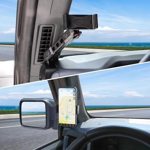 حامل حامل الهاتف على لوحة القيادة على الجانب الأيسر متوافق مع Ford Bronco 2021 2022 2023 2024 360 درجة تعديل حامل الهاتف الخليوي in Kuwait