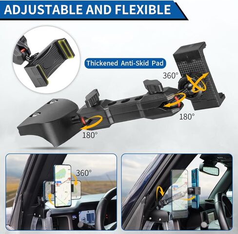 حامل حامل الهاتف على لوحة القيادة على الجانب الأيسر متوافق مع Ford Bronco 2021 2022 2023 2024 360 درجة تعديل حامل الهاتف الخليوي in Kuwait