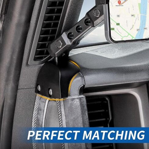 حامل حامل الهاتف على لوحة القيادة على الجانب الأيسر متوافق مع Ford Bronco 2021 2022 2023 2024 360 درجة تعديل حامل الهاتف الخليوي in Kuwait