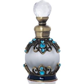 YU FENG Flower Perfume Bottles Empty Vintage Fancy Decorative Crystal Glass Perfume Vial(15ml,Green)