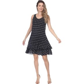Women's Plus Size Summer Casual Sleeveless Dresses Polka-Dot Floral Scoop Neck Dress