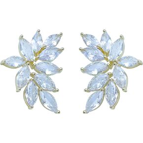 أقراط الزفاف للعرائس ووصيفات العروس، Beusoulover Marquise مكعب زركونيا حجر الراين أقراط مسمارية للنساء، حفلة موسيقية، حفلة،