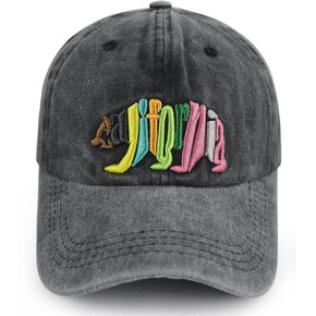 California State Bear Hats for Men Women, Funny Adjustable Washed Denim Cotton Embroidered Baseball Cap