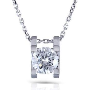 دوف ايجز عقد سوليتير للنساء من مويسانيت من الذهب عيار 14 قيراط عالي الجودة من الفضة الاسترليني عيار 1 قيراط 6.5 ملم GHI اللون على شكل قلب وسهام وقلادة مويسانيت بطول 20 انش للنساء، مويسانيت in Kuwait