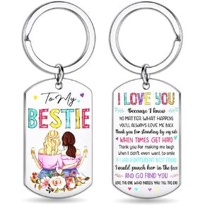 ichrati Bestie Gifts for Teen Girls Good Friendship Gifts for Friends to My Bestie Keychain Womens Friend Best Birthday Gift for Women Unique Gifts for Friend Female BFF Besties