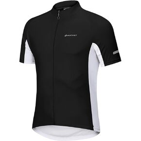 Men's Basic Cycling Jerseys Short Sleeves Mountain Bike Bicycle Shirt Quick Dry Biking Shirt for Men with Back Pockets