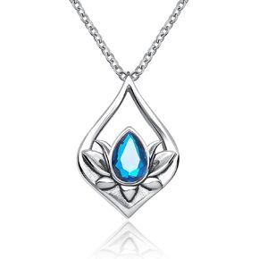 LuxglitterLin Four Leaf Clover Lotus Cremation Urn Necklace for Ashes Flower Ashe Holder Memorial Keepsake Jewelry Gift