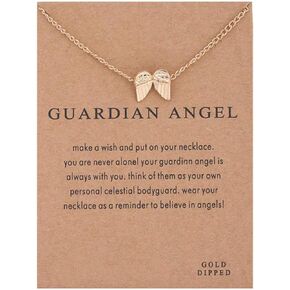 tenghong2021 Butterfly Pendant Chain Necklace with Message Card Good Luck Sun Unicorn Horseshoe Crescent Shape Necklace Dainty Angel Wings Necklace Gold Silver Choker Necklace