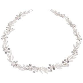 Didder Bride Wedding Hair Vine Headband Leaf Pearl Crystal Bridal Hair Accessories Flower Headband Wedding Headpiece