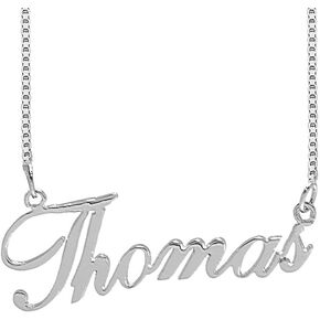 925 Sterling Sliver Custom Name Necklace Personalized Initial Necklaces Pendant Jewelry Gift for Her (Thomas)