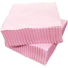 Luckkyme Jewelry Cleaning Cloth, Luckkyme 100 Pieces Polishing Cloth for Sterling Silver Gold Platinum Watches Glasses and More