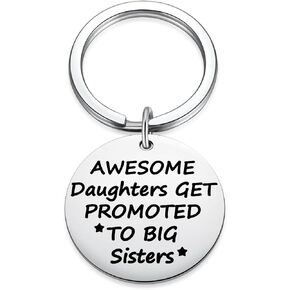 New Big Sister Keychain for Girls, Future Soon to Be Sister Key Chain, 2nd Baby Pregnancy Announcement Sibling Reveal Gift Get Promoted to Big Sister
