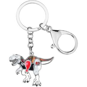 Enamel Alloy Tyrannosaurus Rex Keychain Dinosaur Charms Novelty Gifts for Women Teen Girls Bag Wallet