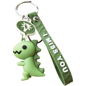 Zerodeko Cartoon Keychain Dinosaur Key Chain Silica Gel Cute Key Ring Dinosaur Keyring for Girl Boy Car Backpack Handbag Gift Pendant 2pcs in Saudi Arabia