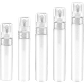 Vin Beauty 5pcs Perfume Atomizers Refillable, Plastic Mini Spray Bottles for Travel Mister Small Empty Spritzer Bottles Sample Containers for Hair Face Plants