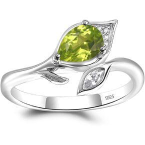 S925 Sterling Silver Pear Shaped Gemstone Ring Leaf Engagement Ring for Women in Kuwait